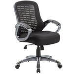 Boss Mesh High Back Ribbed Chair, Black (B6756) - SchoolOutlet