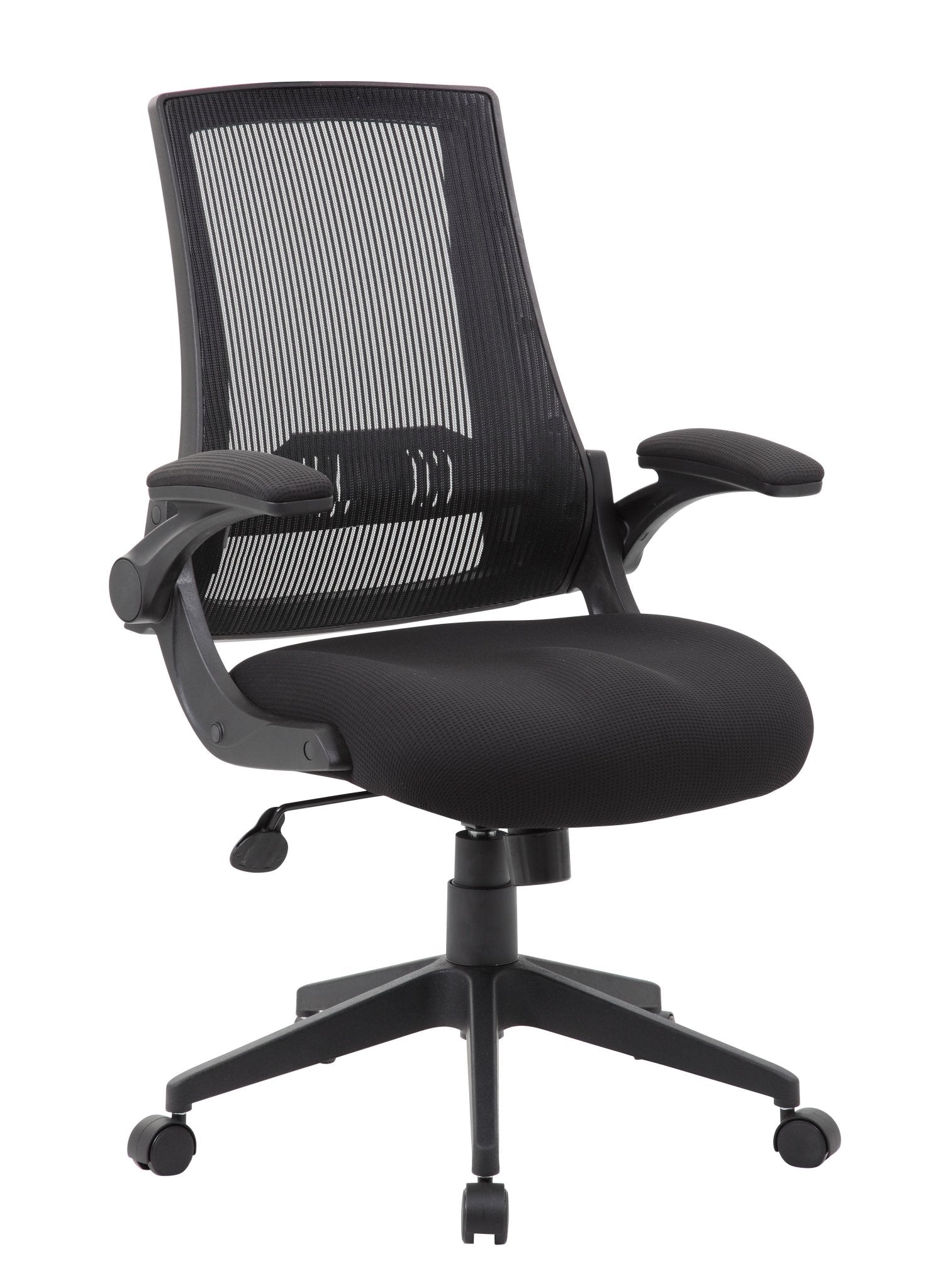 Boss Mesh Flip Arm Task Chair, Black (B6776) - SchoolOutlet