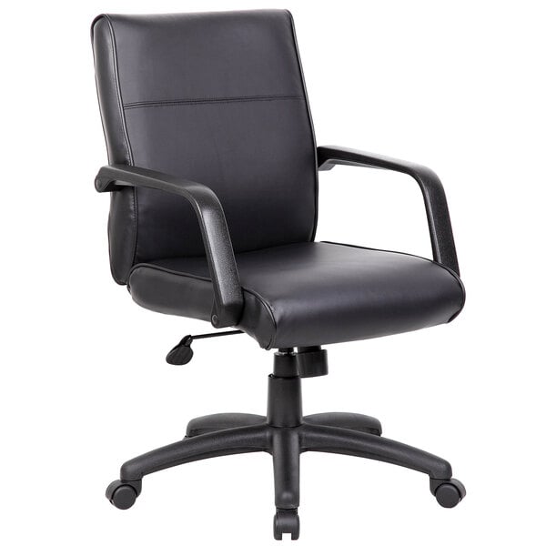 Boss LeatherPlus Executive Chair, Black (B686) - SchoolOutlet