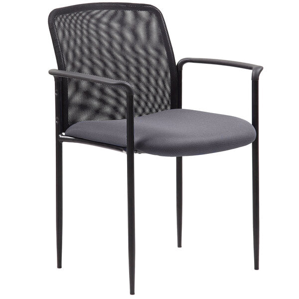 Boss Mesh Stackable Guest Chair with Arms (B6909) - SchoolOutlet