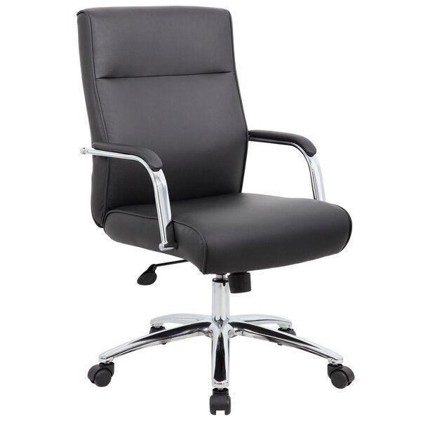Boss Executive Black CaressoftPlus Conference Chair (B696C) - SchoolOutlet
