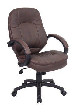 Boss LeatherPlus Executive Chair, Bomber Brown (B726)