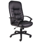 Boss High Back LeatherPlus Chair, Black (B7301) - SchoolOutlet