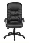 Boss High Back LeatherPlus Chair, Black (B7301) - SchoolOutlet
