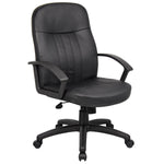 Boss Executive Leather Budget Chair, Black (B8106) - SchoolOutlet