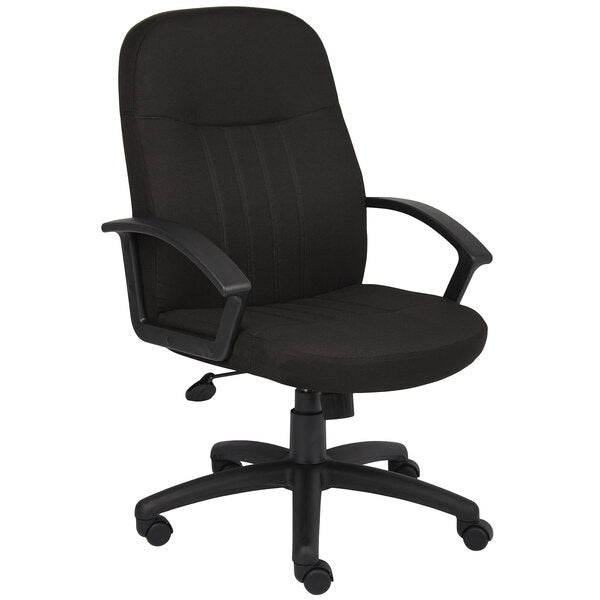 Boss Fabric Managers Mid Back Chair, Black (B8306) - SchoolOutlet
