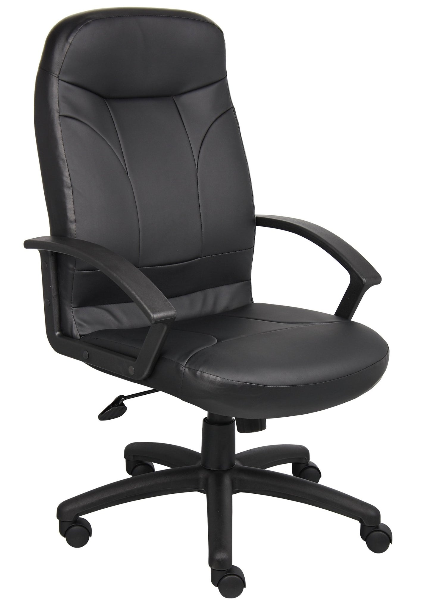 Boss LeatherPlus High Back Chair, Black (B8401) - SchoolOutlet