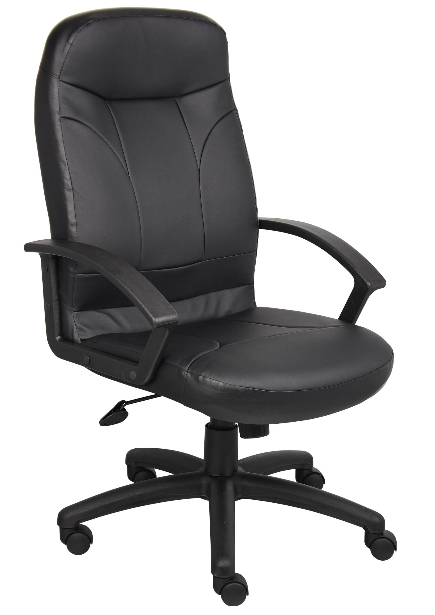 Boss LeatherPlus High Back Chair, Black (B8401) - SchoolOutlet