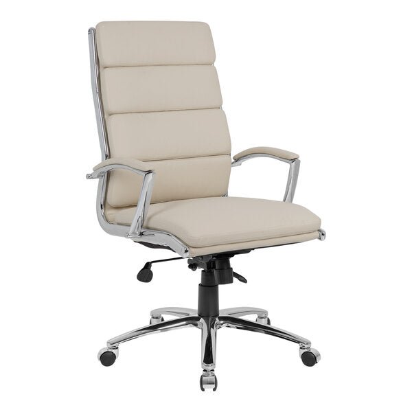 Boss Beige CaressoftPlus Vinyl High - Back Executive Chair (B9471) - SchoolOutlet