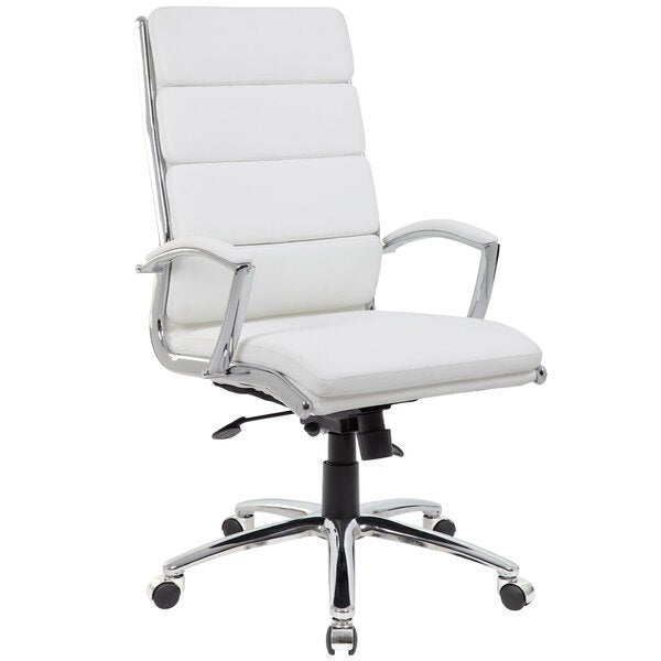 Boss Beige CaressoftPlus Vinyl High - Back Executive Chair (B9471) - SchoolOutlet