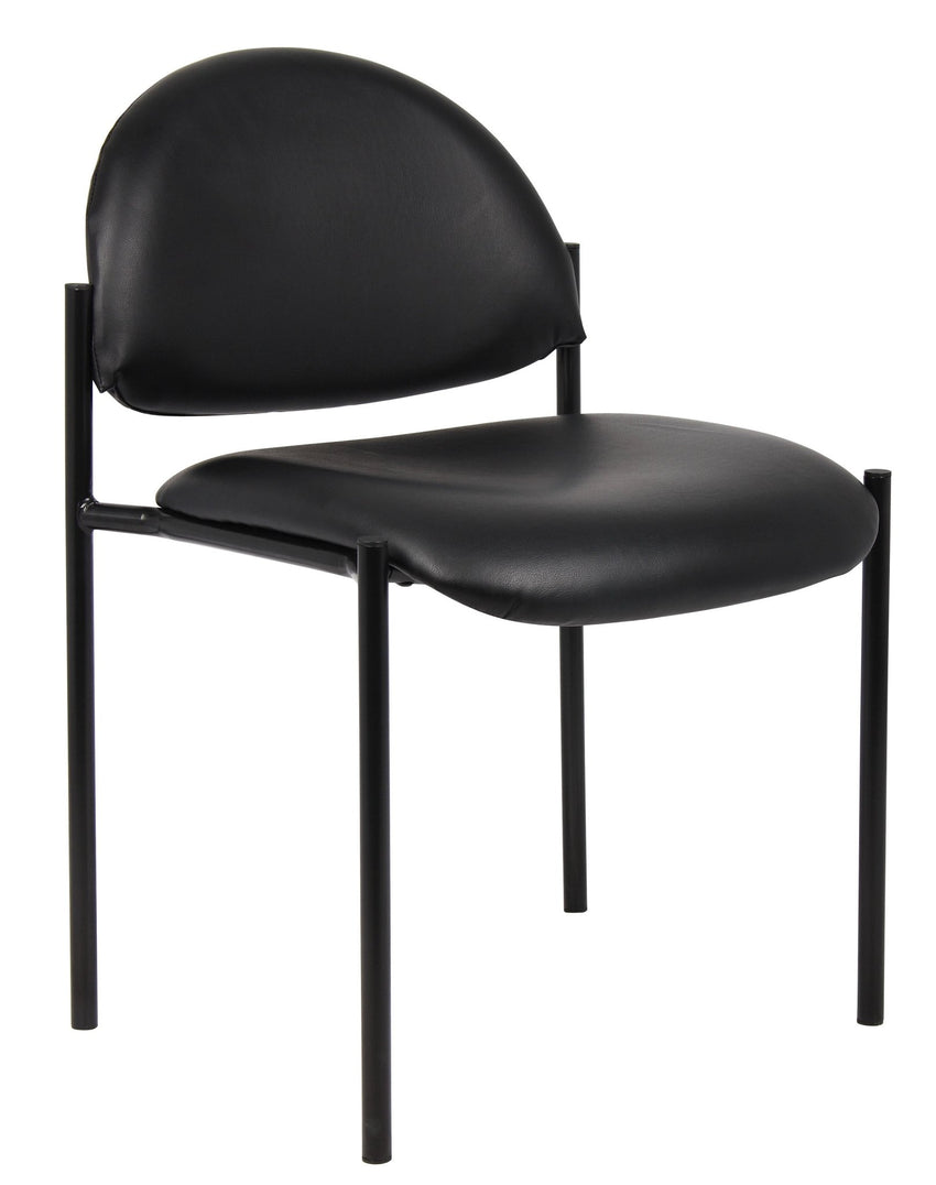 Boss Diamond Caressoft Vinyl Stacking Chair, Black (B9505) - SchoolOutlet