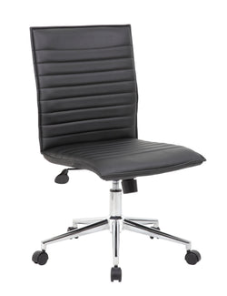 Boss Vinyl Armless Hospitality Task Chair, Black (B9534C)