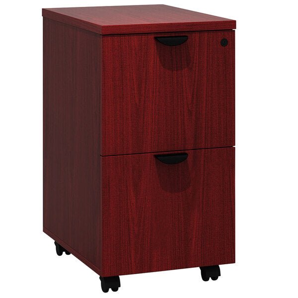 Boss Mobile Pedestal Letter File Cabinet with 2 File Drawers, 16"W x 22"D x 28.5"H (N149) - SchoolOutlet