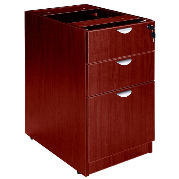 Boss Deluxe Pedestal Letter File Cabinet with 2 Box Drawers and 1 File Drawer, 16"W x 22"D x 28.5"H (N166) - SchoolOutlet