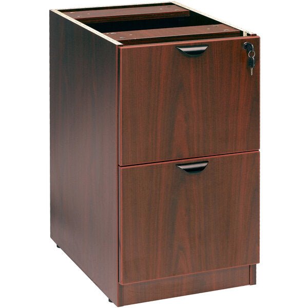 Boss Deluxe Locking Pedestal Letter File Cabinet with 2 File Drawers, 16"W x 22"D x 28.5"H (N176) - SchoolOutlet