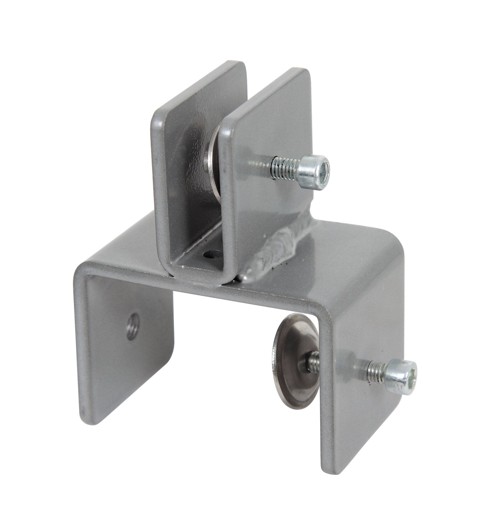Boss Bracket/Hardware for Plexiglass Sneeze Guards - Top Mounting - 2/Set, Silver (NP01) - SchoolOutlet