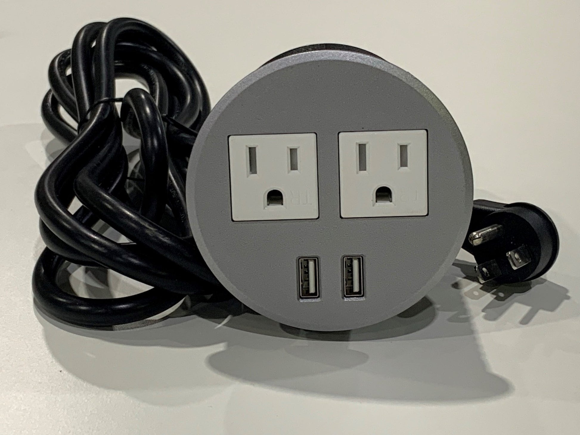 Boos 3" 5 - Port Electrical / USB Grommet Outlet, Silver 120V (SOT - 4SW) - SchoolOutlet