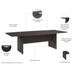 Bush Furniture 96 - inch Office Conference Table with Wood Base (99TB9642X) - SchoolOutlet