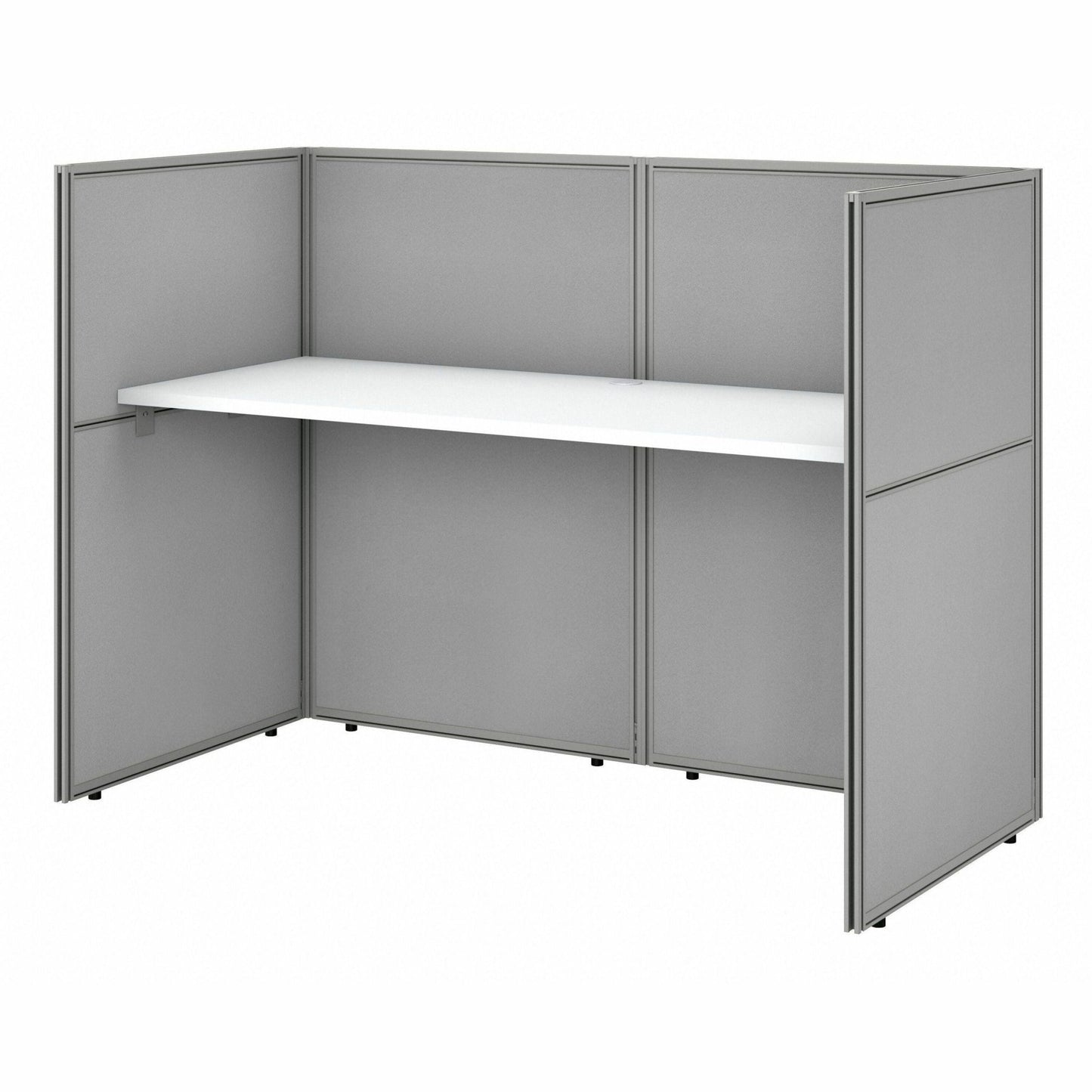 Bush Furniture 60"W Cubicle Desk with 45"H Closed Panels Workstation - Modular Office Solution (EOD260WH03X) - SchoolOutlet
