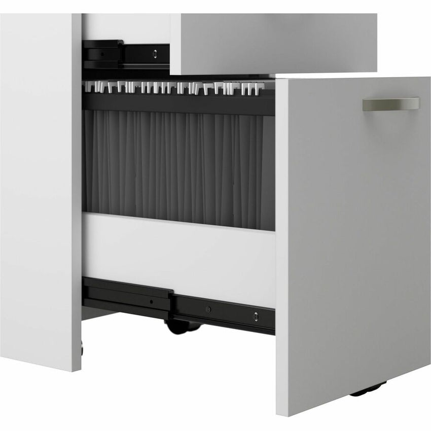 Bush Furniture 60"W L Shaped Cubicle Desk with File Cabinet and 45"H Panels - Modular Collaborative Workspace (EOD360SXX03K) - SchoolOutlet