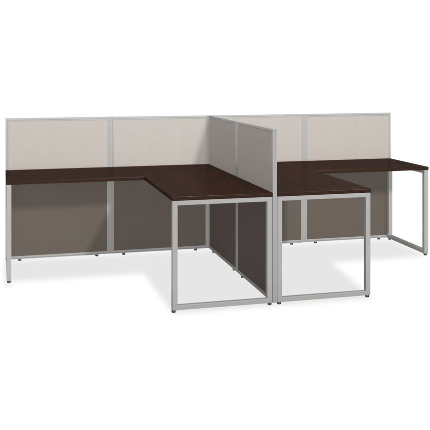 Bush Furniture Easy Office 60"W 2 Person L Shaped Cubicle Desk Workstation with 45"H Panels (EOD560MR03X) - SchoolOutlet