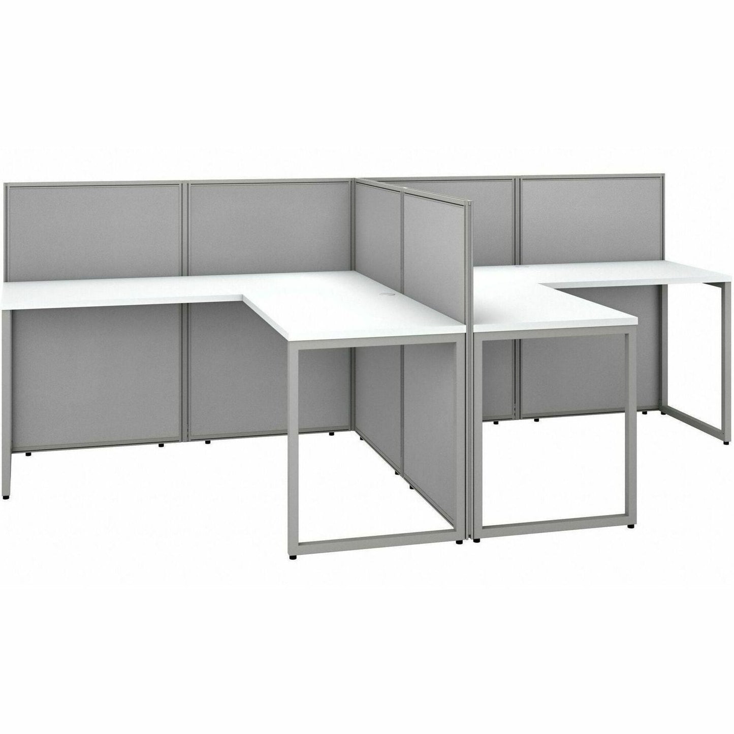 Bush Furniture Easy Office 60"W 2 Person L Shaped Cubicle Desk Workstation with 45"H Panels (EOD560MR03X) - SchoolOutlet