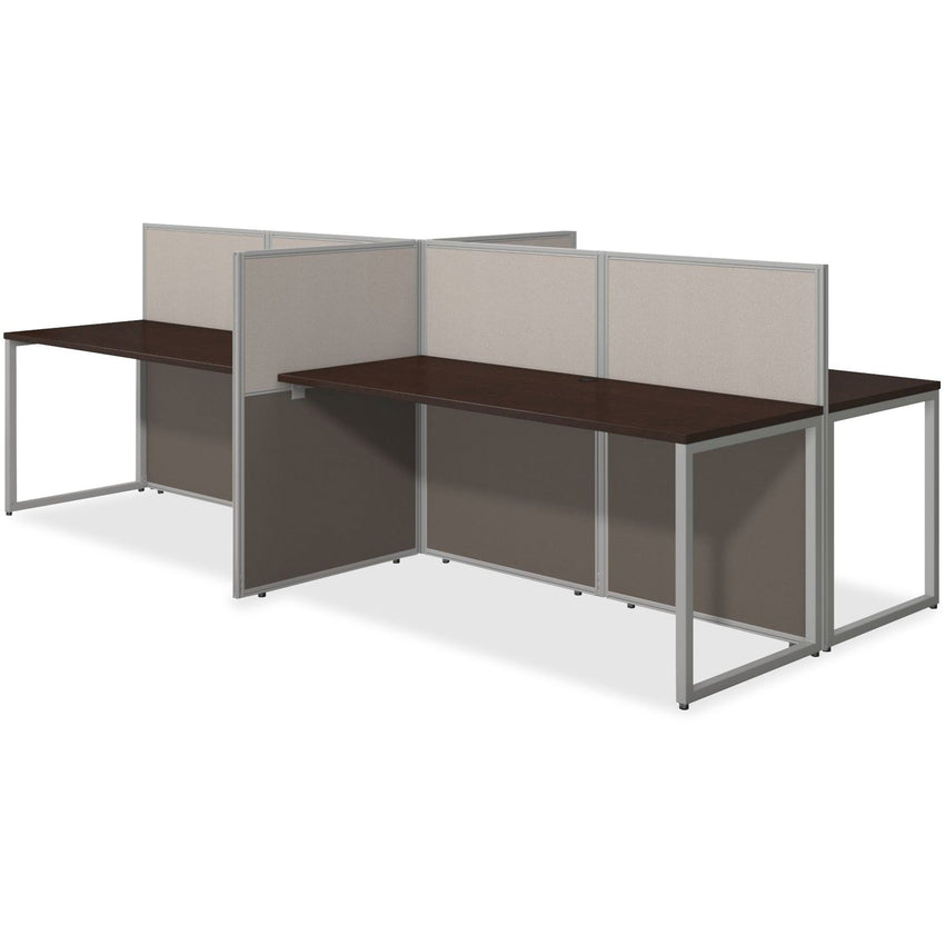Bush Furniture 60"W 4 - Person Straight Desk Open Office Workstation with 45"H Panels (EOD660MR03X) - SchoolOutlet