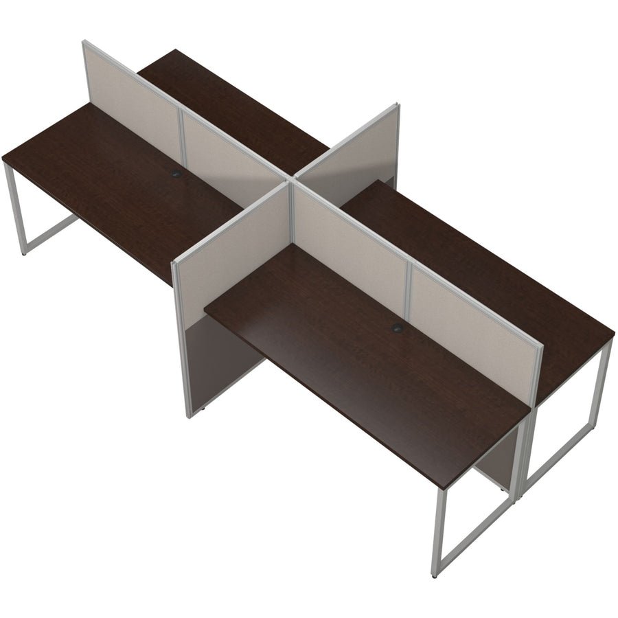 Bush Furniture 60"W 4 - Person Straight Desk Open Office Workstation with 45"H Panels (EOD660MR03X) - SchoolOutlet