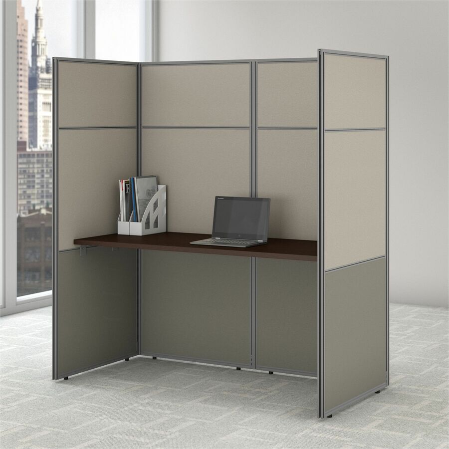 Bush Furniture 60"W Cubicle Desk Workstation with 66"H Closed Panels (EODH260WH03X) - SchoolOutlet