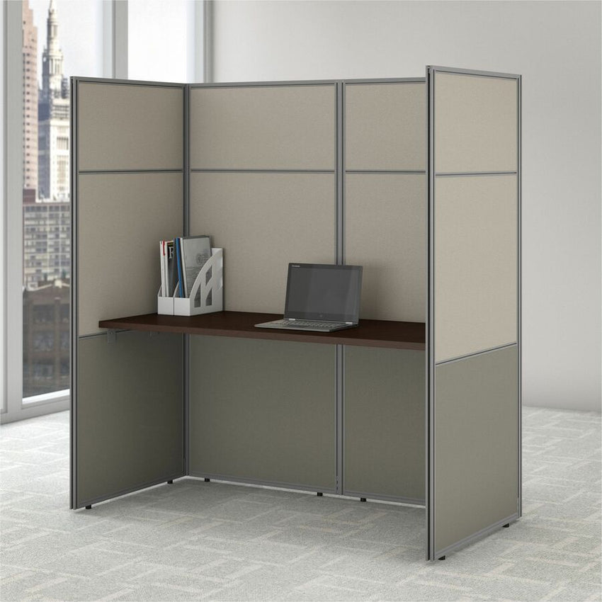 Bush Furniture 60"W Cubicle Desk Workstation with 66"H Closed Panels (EODH260WH03X) - SchoolOutlet