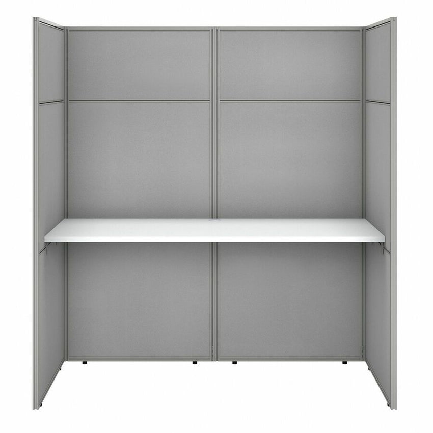 Bush Furniture 60"W Cubicle Desk Workstation with 66"H Closed Panels (EODH260WH03X) - SchoolOutlet