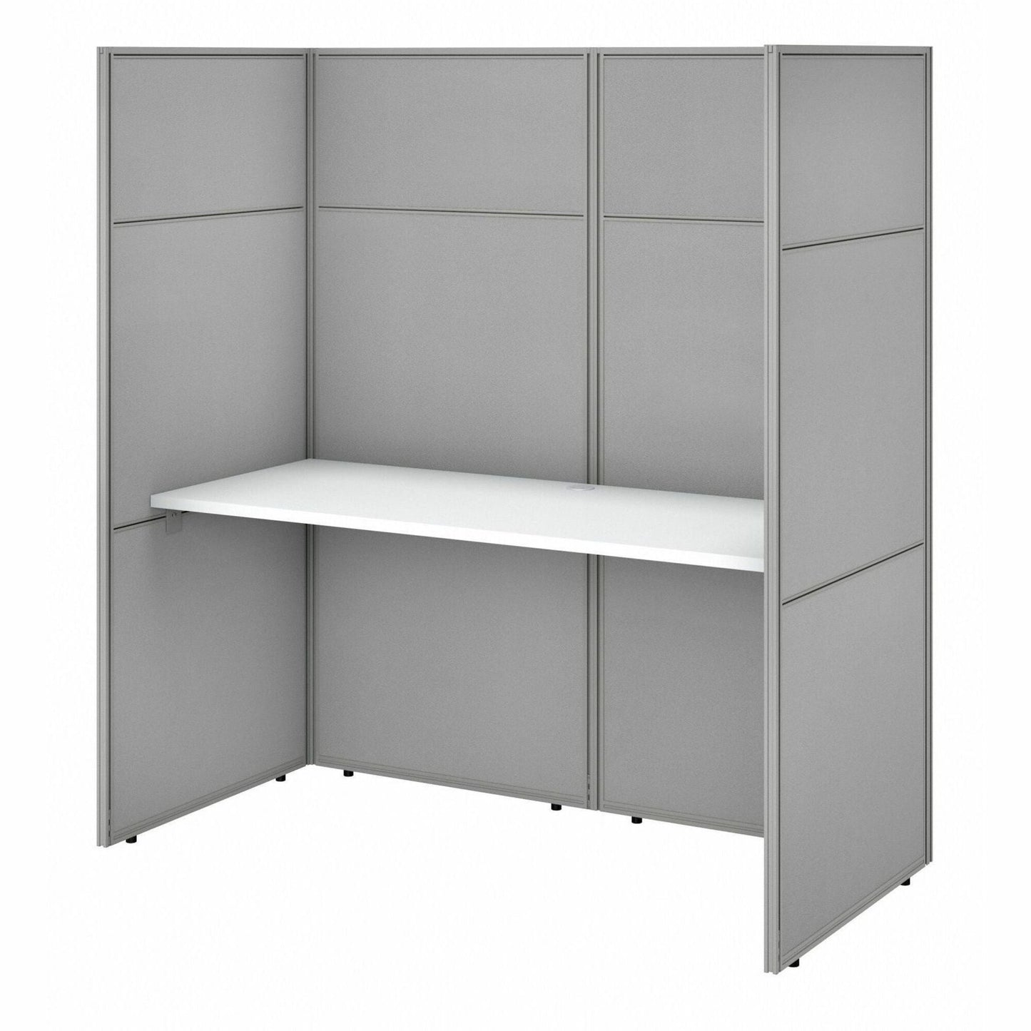 Bush Furniture 60"W Cubicle Desk Workstation with 66"H Closed Panels (EODH260WH03X) - SchoolOutlet