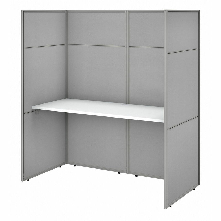 Bush Furniture 60"W Cubicle Desk Workstation with 66"H Closed Panels (EODH260WH03X) - SchoolOutlet