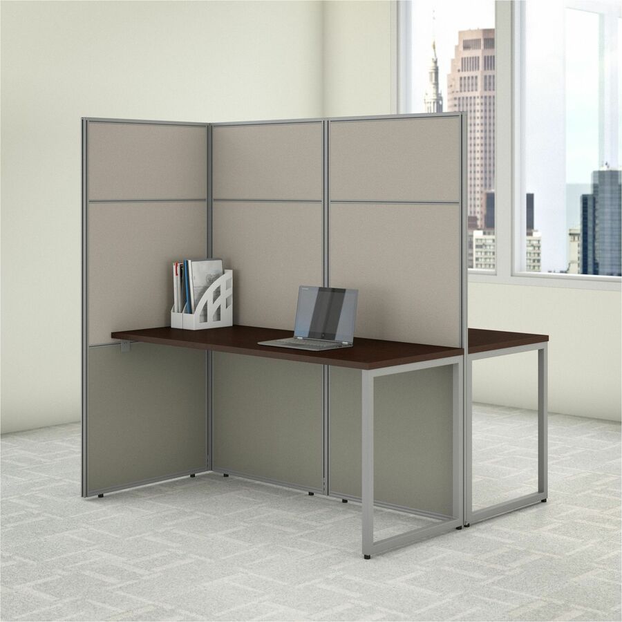 Bush Furniture 60"W 2 - Person Cubicle Desk Workstation with 66"H Panels (EODH460WH03X) - SchoolOutlet