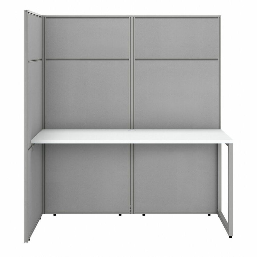 Bush Furniture 60"W 2 - Person Cubicle Desk Workstation with 66"H Panels (EODH460WH03X) - SchoolOutlet