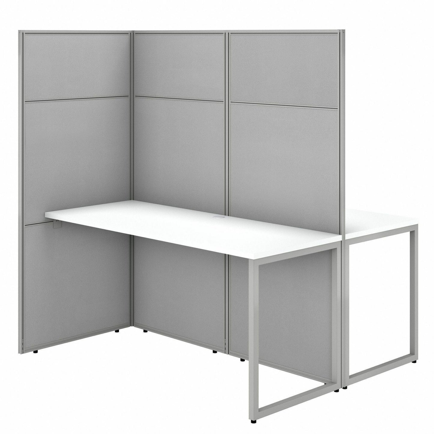 Bush Furniture 60"W 2 - Person Cubicle Desk Workstation with 66"H Panels (EODH460WH03X) - SchoolOutlet