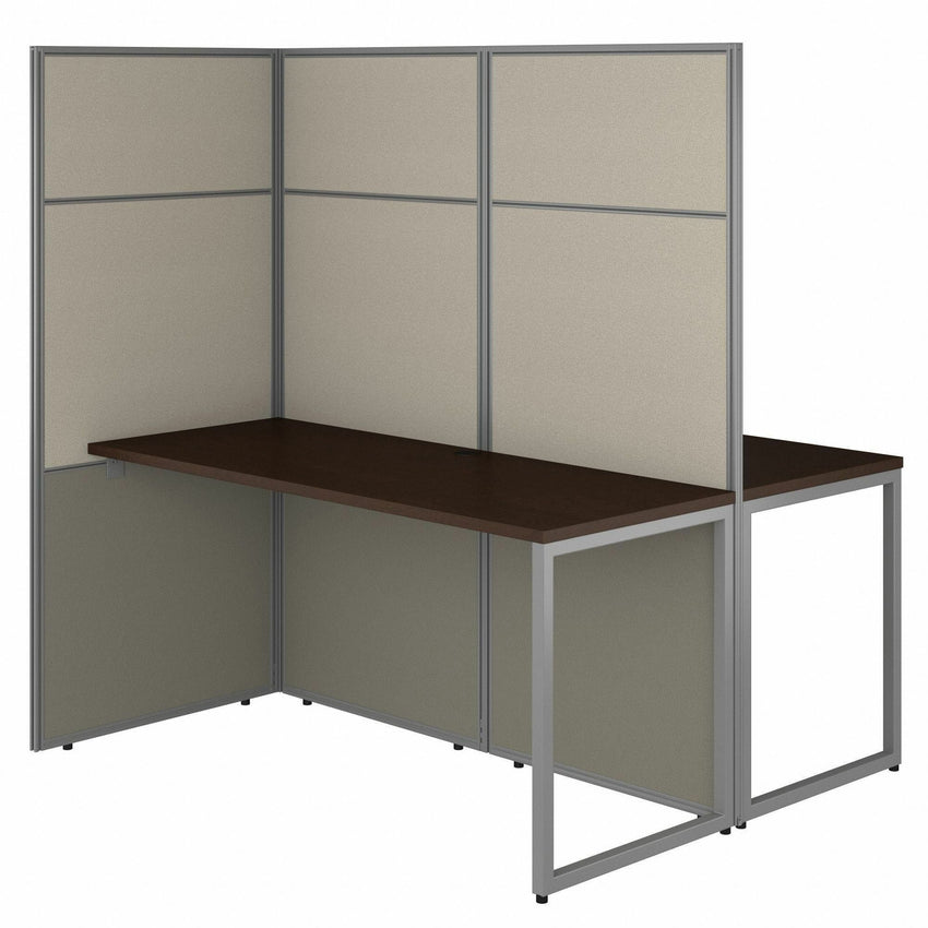 Bush Furniture 60"W 2 - Person Cubicle Desk Workstation with 66"H Panels (EODH460WH03X) - SchoolOutlet