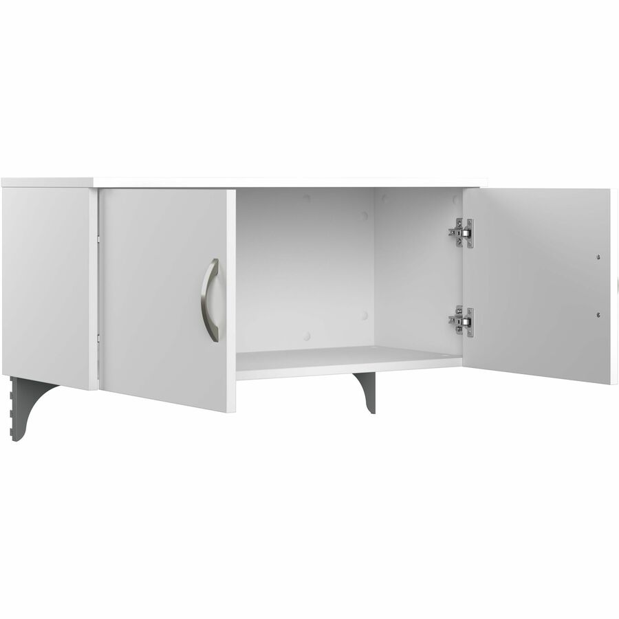Bush Furniture 60"W 2 Person Cubicle Desk with File Cabinets and 66"H Panels (EODH46SWH03X) - SchoolOutlet