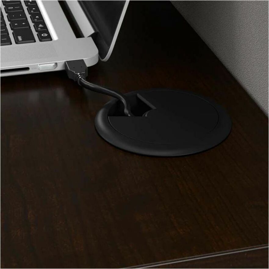 Bush Furniture 60"W 2 Person Cubicle Desk with File Cabinets and 66"H Panels (EODH46SWH03X) - SchoolOutlet