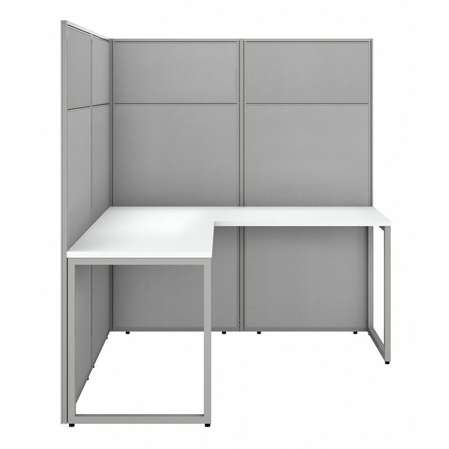Bush Furniture 60"W 2 Person L - Shaped Cubicle Desk Workstation with 66"H Panels (EODH560WH03X) - SchoolOutlet