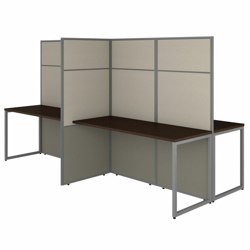 Bush Furniture 4 - Person Cubicle Desk Workstation with 66"H Panels (EODH660WH03X) - SchoolOutlet