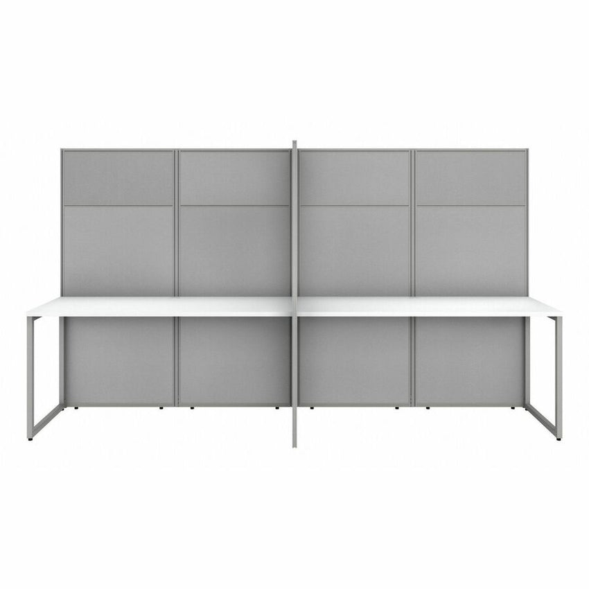 Bush Furniture 4 - Person Cubicle Desk Workstation with 66"H Panels (EODH660WH03X) - SchoolOutlet