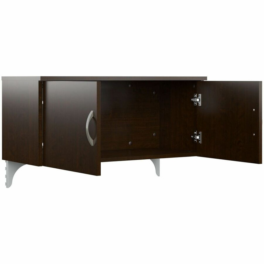 Bush Furniture 60"W 4 - Person Cubicle Desk with File Cabinets and 66"H Panels - Modern Modular Workstation Set (EODH66SWH03X) - SchoolOutlet