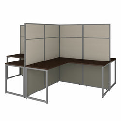 Bush Furniture 60"W 4-Person L-Shaped Cubicle Desk Workstation with 66H Panels - Modular Open Office Solution (EODH760MR03X)