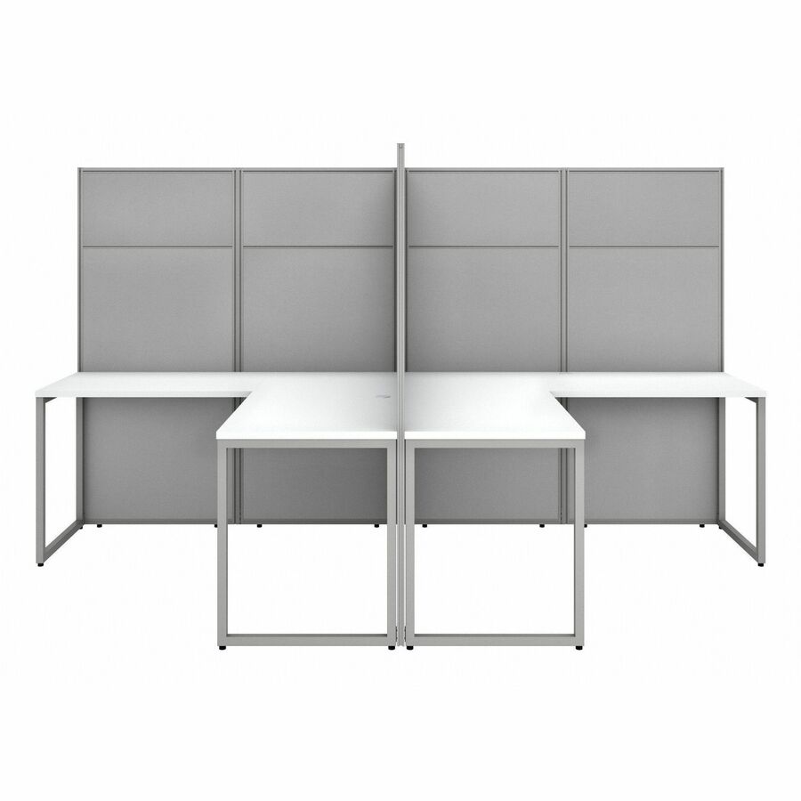 Bush Furniture 60"W 4 - Person L - Shaped Cubicle Desk Workstation with 66H Panels - Modular Open Office Solution (EODH760MR03X) - SchoolOutlet