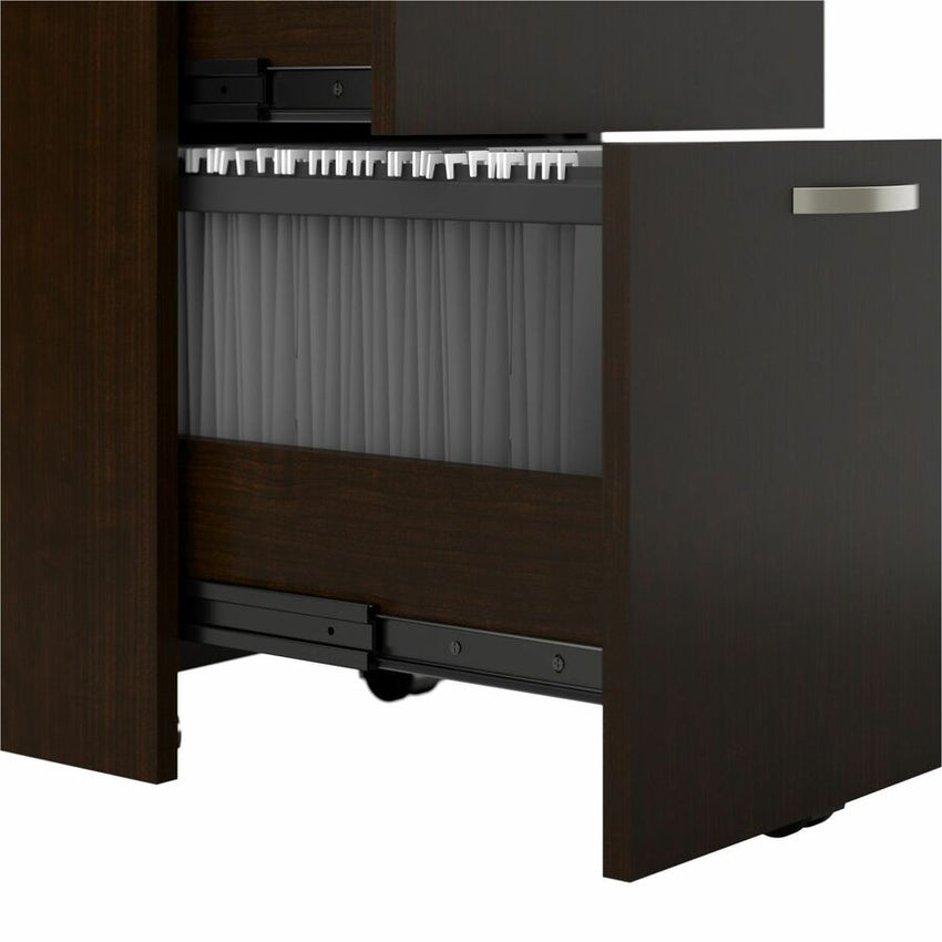 Bush Furniture 60"W 4 - Person L - Shaped Cubicle Desk with Drawers and 66H Panels - Modular Open Office Workstation (EODH76SMR03X) - SchoolOutlet