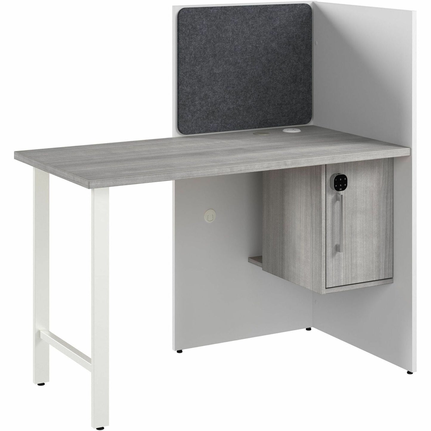 Bush Furniture 47"W x 24"D x 48H Small Cubicle Desk with Storage (HUCB248X) - SchoolOutlet