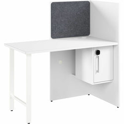 Bush Furniture 47"W x 24"D x 48H Small Cubicle Desk with Storage (HUCB248X)