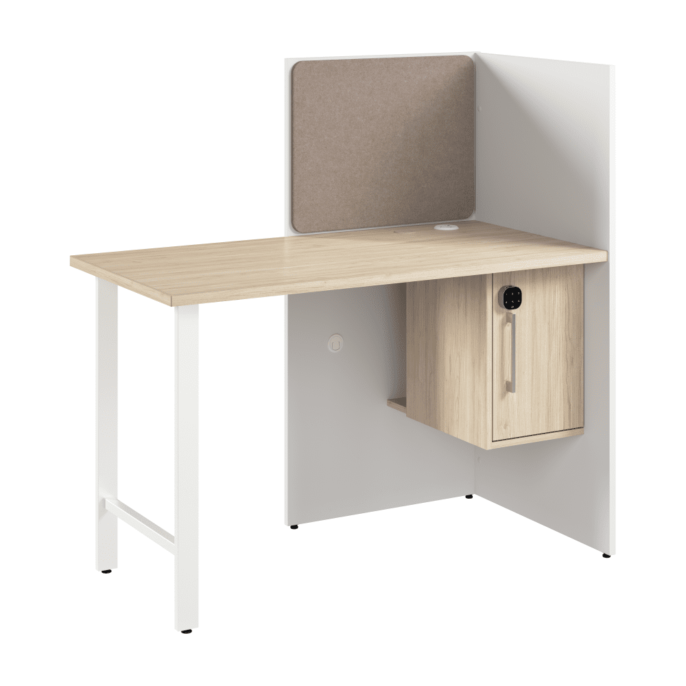 Bush Furniture 47"W x 24"D x 48H Small Cubicle Desk with Storage (HUCB248X) - SchoolOutlet