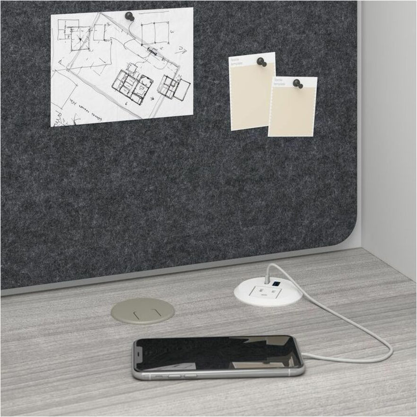 Bush Furniture 47"W x 24"D x 48H Small Cubicle Desk with Storage (HUCB248X) - SchoolOutlet